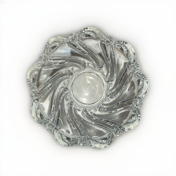 Mikasa Other - Mikasa Lead Crystal Swirl Votive Candle Holder Clear Glass Scalloped Bowl